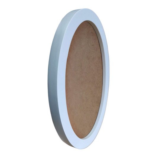 Moldura Oval Colorida em MDF Laqueado para Quadros Decorativos com Fundo MDF e PVC Antirreflexo