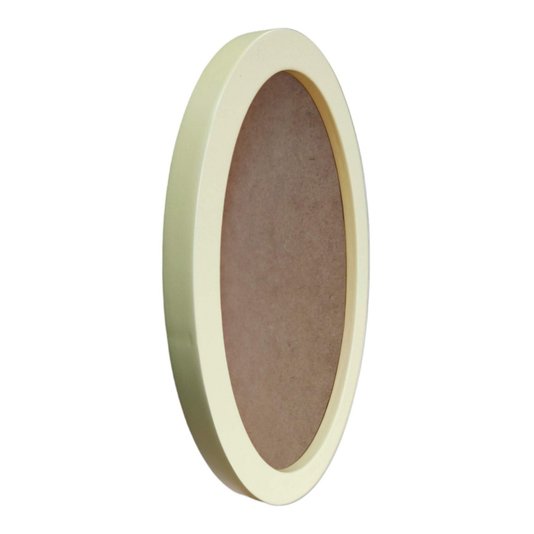 Moldura Oval Colorida em MDF Laqueado para Quadros Decorativos com Fundo MDF e PVC Antirreflexo