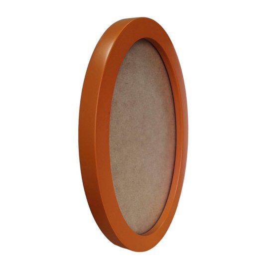Moldura Oval Colorida em MDF Laqueado para Quadros Decorativos com Fundo MDF e PVC Antirreflexo