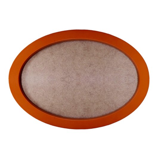 Moldura Oval Colorida em MDF Laqueado para Quadros Decorativos com Fundo MDF e PVC Antirreflexo