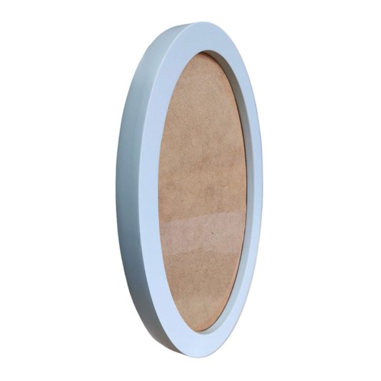 Moldura Oval Colorida em MDF Laqueado para Quadros Decorativos com Fundo MDF e Vidro