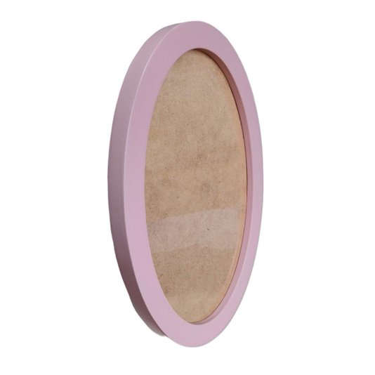 Moldura Oval Colorida em MDF Laqueado para Quadros Decorativos com Fundo MDF e Vidro