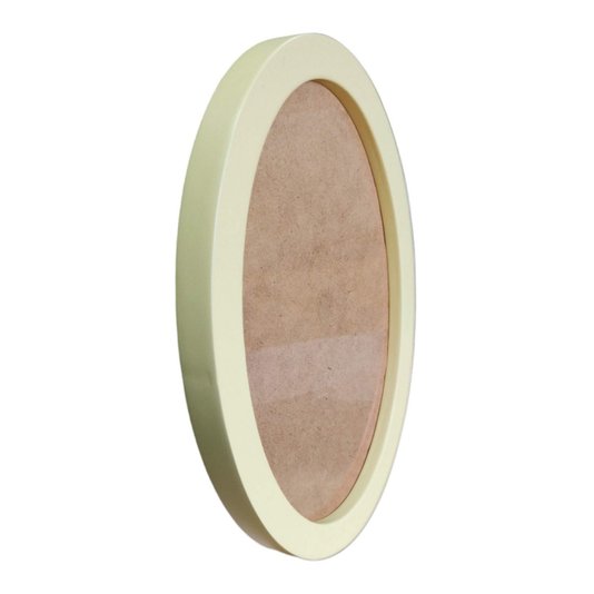 Moldura Oval Colorida em MDF Laqueado para Quadros Decorativos com Fundo MDF e Vidro