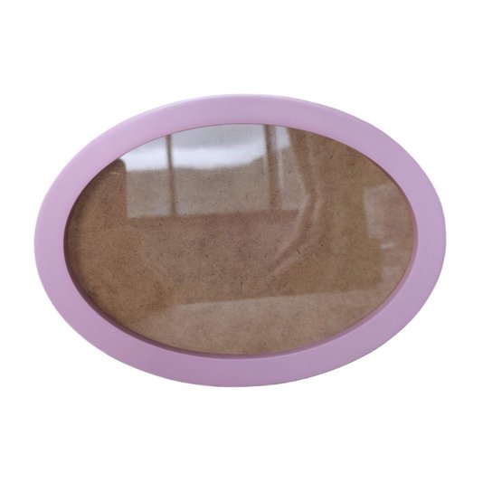 Moldura Oval Colorida em MDF Laqueado para Quadros Decorativos com Fundo MDF e Vidro