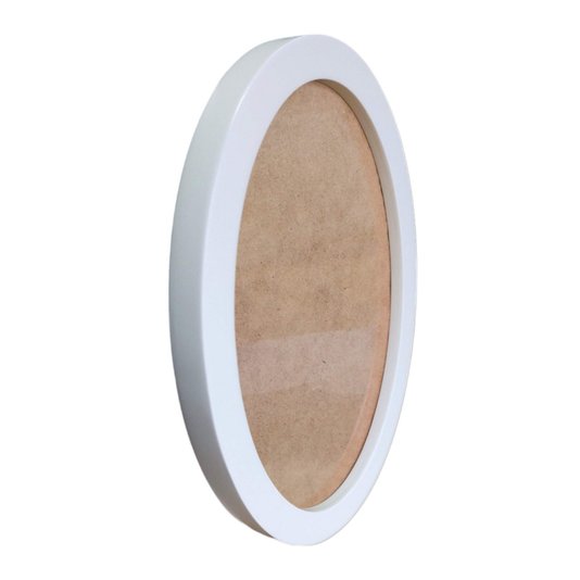 Moldura Oval Colorida em MDF Laqueado para Quadros Decorativos com Fundo MDF e Vidro