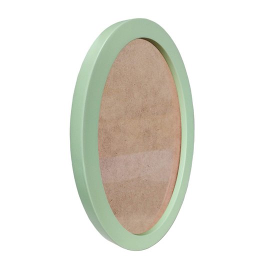 Moldura Oval Colorida em MDF Laqueado para Quadros Decorativos com Fundo MDF e Vidro