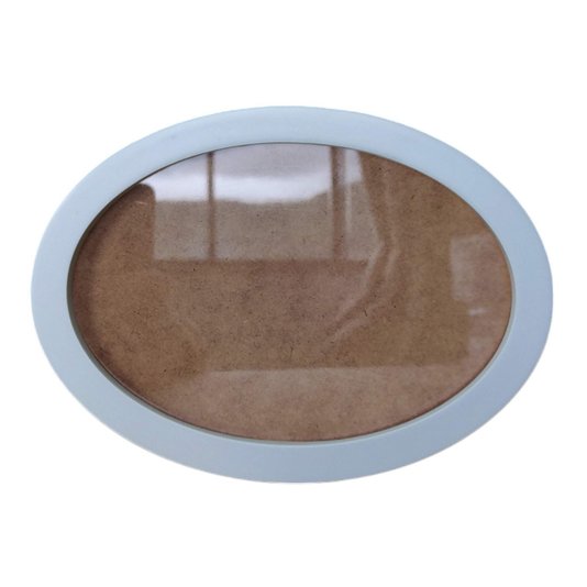 Moldura Oval Colorida em MDF Laqueado para Quadros Decorativos com Fundo MDF e Vidro