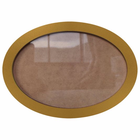 Moldura Oval Colorida em MDF Laqueado para Quadros Decorativos com Fundo MDF e Vidro