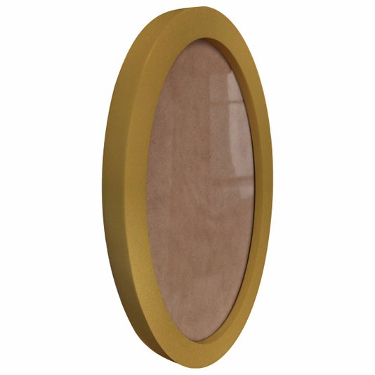 Moldura Oval Colorida em MDF Laqueado para Quadros Decorativos com Fundo MDF e Vidro