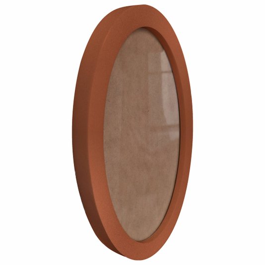 Moldura Oval Colorida em MDF Laqueado para Quadros Decorativos com Fundo MDF e Vidro