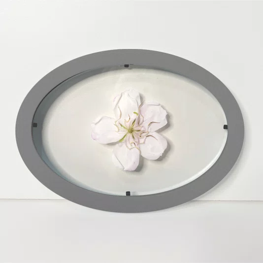 Moldura Oval Sanduiche Colorida em MDF Laqueado com Duplo PS Cristal Transparente