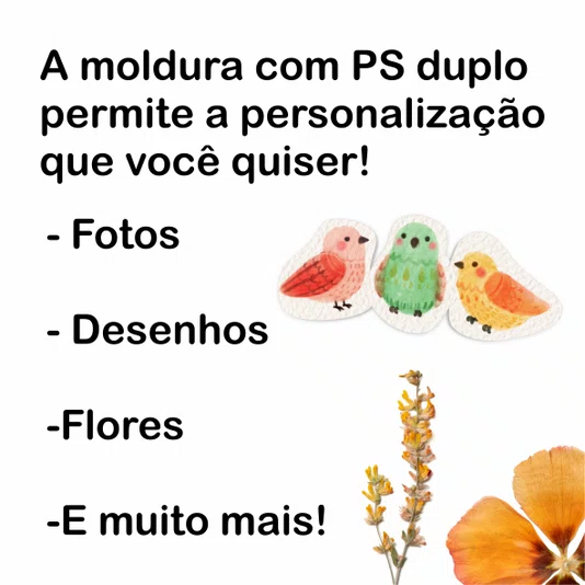 Moldura Oval Sanduiche em Madeira de Pinus Natural com Duplo PS Cristal Transparente