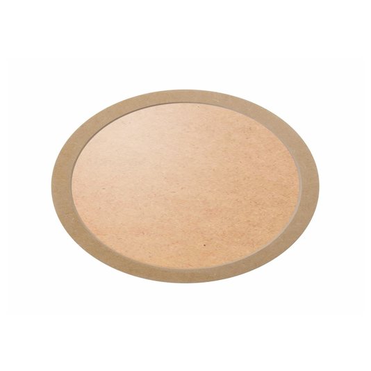 Moldura Oval Em MDF Cru 15mm Para Quadros Decorativos Com Fundo MDF e PVC Antirreflexo