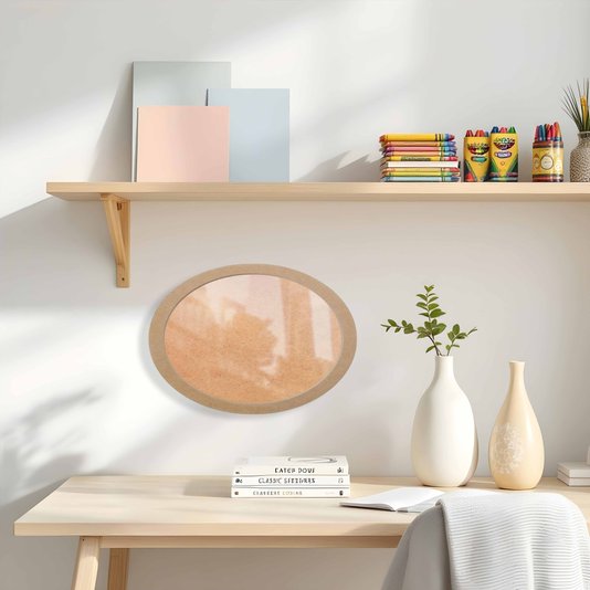 Moldura Oval Em MDF Cru 15mm Para Quadros Decorativos Com Fundo MDF e Vidro