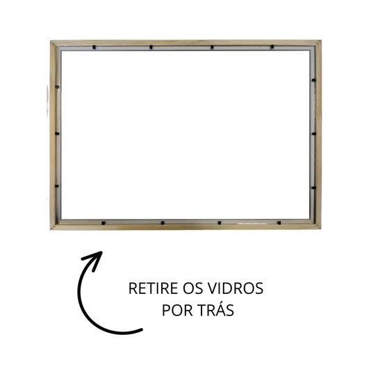 Moldura para Diplomas ou Certificados com Vidro Duplo Efeito Flutuante Revestida Lisa - 2x1
