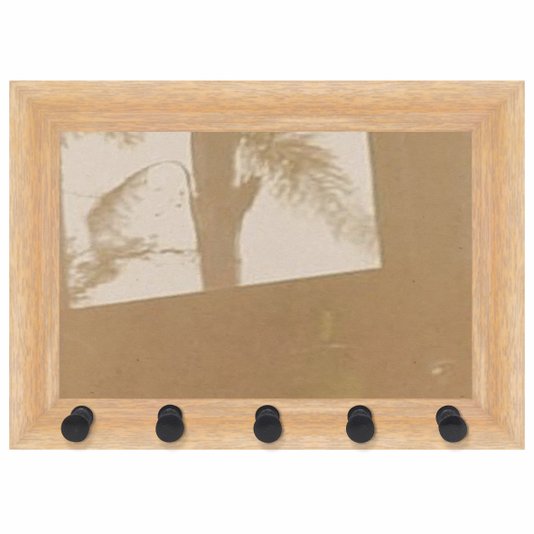 Moldura para Porta Chaves com Penduradores e Fundo MDF e Acetato