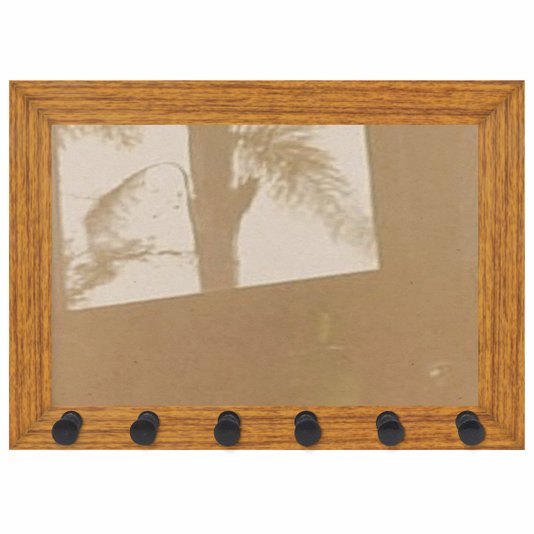 Moldura para Porta Chaves com Penduradores e Fundo MDF e Acetato