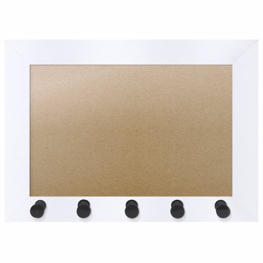 Moldura para Porta Chaves com Penduradores e Fundo MDF e PVC - 2x2