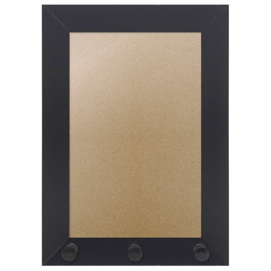 Moldura para Porta Chaves com Penduradores e Fundo MDF e PVC - 2x2