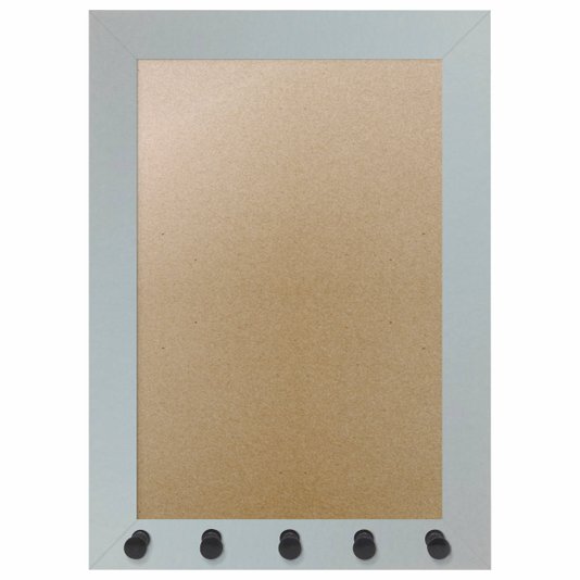 Moldura para Porta Chaves com Penduradores e Fundo MDF e PVC - 2x2