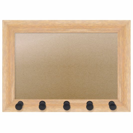 Moldura para Porta Chaves com Penduradores e Fundo MDF e PVC - 2x2
