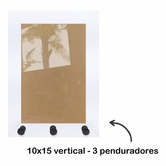Moldura para Porta Chaves com Penduradores e fundo MDF e vidro