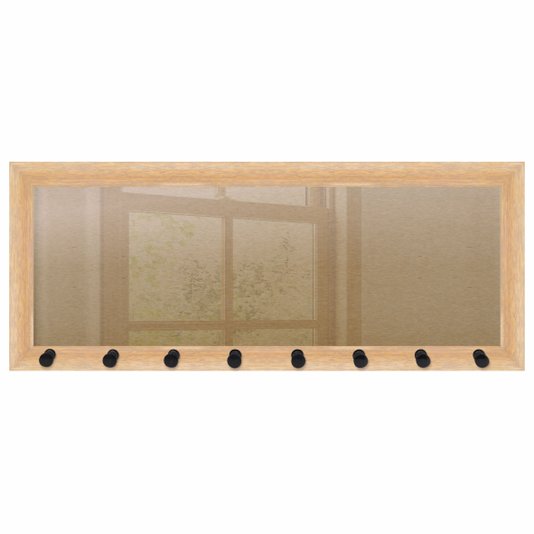 Moldura para Porta Chaves com Penduradores e fundo MDF e vidro