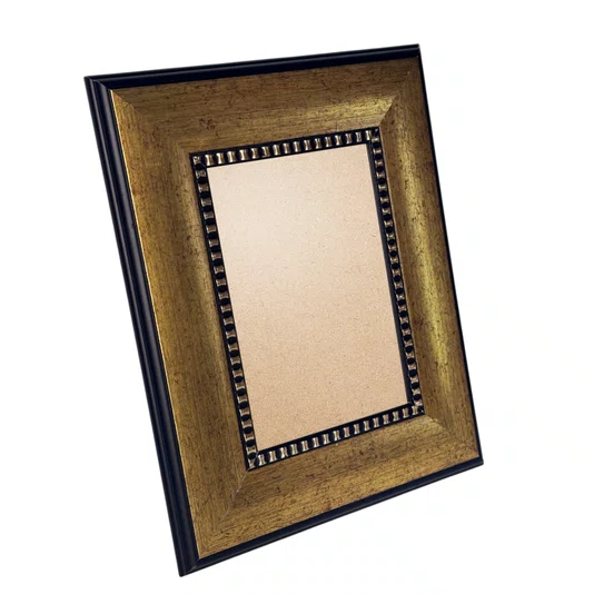 Moldura Pátina Escovada com Bead & Reel para Quadros e Fotos com Fundo Mdf e Frente em PVC Antirreflexo - 6,8x1,6