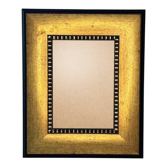 Moldura Pátina Escovada com Bead & Reel para Quadros e Fotos com Fundo Mdf e Frente em PVC Antirreflexo - 6,8x1,6