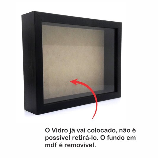 Moldura Personalizada Caixa Alta com Vidro para Quadros Quilling e Scrapbook - 1,5x4,5