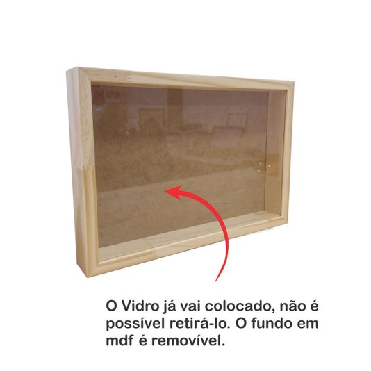 Moldura Personalizada Caixa Alta com Vidro para Quadros Quilling e Scrapbook - 1,5x4,5