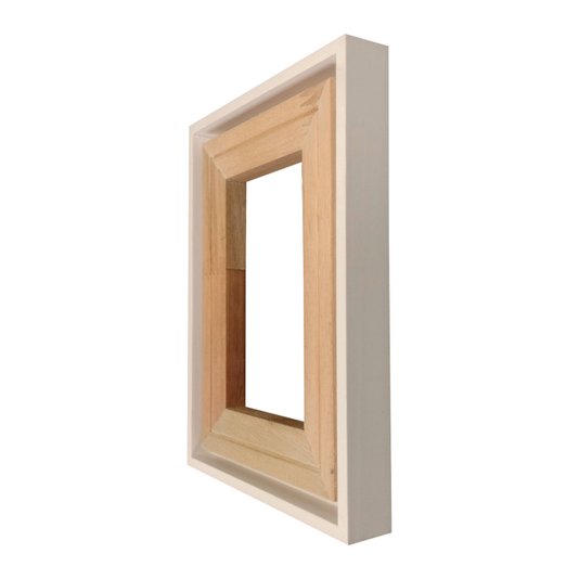 Moldura Personalizada Canaleta Flutuante Lisa Revestida Com Chassi De Madeira Pinus Para Telas Decorativas - 2x2,8