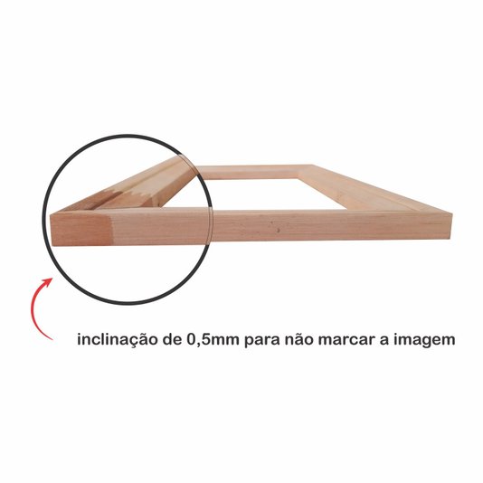 Moldura Personalizada Canaleta Flutuante Lisa Revestida Com Chassi De Madeira Pinus Para Telas Decorativas - 2x2,8