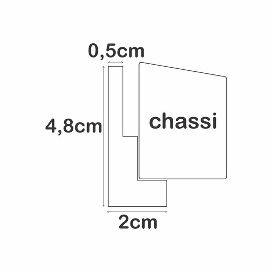 Moldura Personalizada Canaleta Flutuante Lisa Revestida Com Chassi De Madeira Eucalipto Para Telas Decorativas - 2x4,8