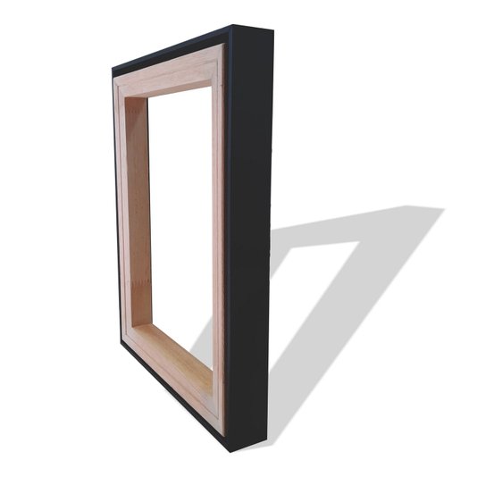 Moldura Personalizada Canaleta Flutuante Lisa Revestida Com Chassi De Madeira Eucalipto Para Telas Decorativas - 2x4,8