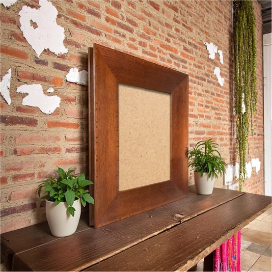 Moldura Personalizada Chanfrada com Acabamento Côncavo Estilo Madeira Rústica Com Fundo MDF - 5x2,1