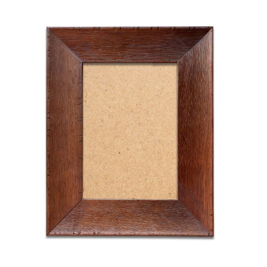 Moldura Personalizada Chanfrada com Acabamento Côncavo Estilo Madeira Rústica Com Fundo MDF - 5x2,1