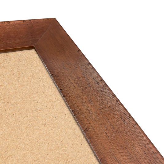 Moldura Personalizada Chanfrada com Acabamento Côncavo Estilo Madeira Rústica Com Fundo MDF - 5x2,1