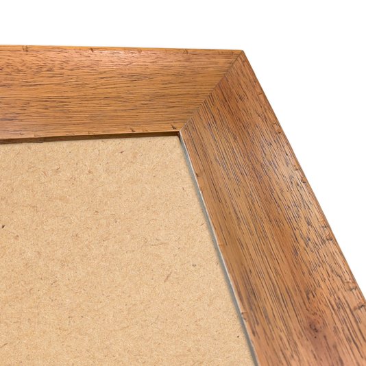 Moldura Personalizada Chanfrada com Acabamento Côncavo Estilo Madeira Rústica Com Fundo MDF - 5x2,1