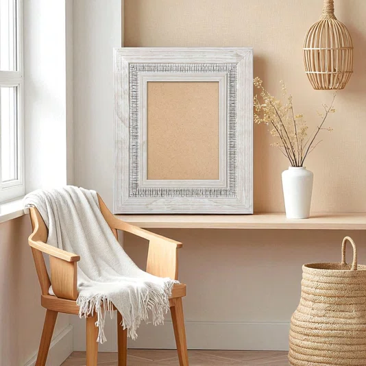 Moldura Personalizada com Friso e Gravação de Padrão de Traços para Quadros e Fotos com Fundo Mdf - 6,6x1,7