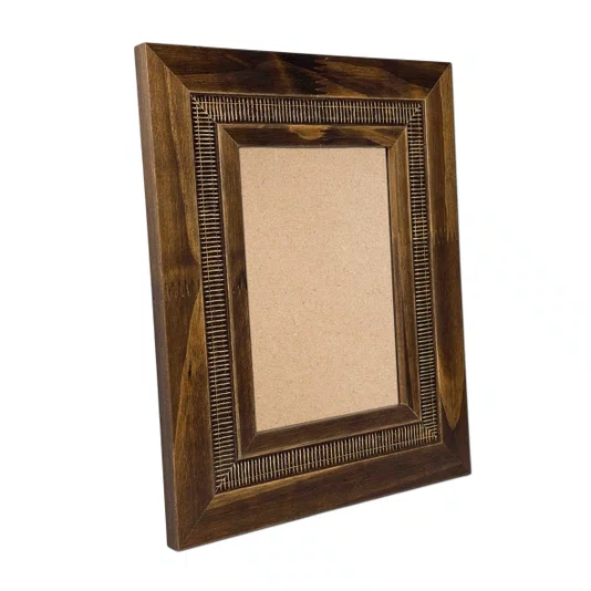 Moldura Personalizada com Friso e Gravação de Padrão de Traços para Quadros e Fotos com Fundo Mdf - 6,6x1,7