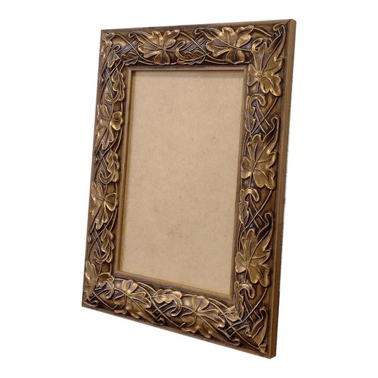 Moldura Personalizada com Gravação de Folhas Ornamentais para Quadros e Fotos com Fundo MDF - 3x1,5
