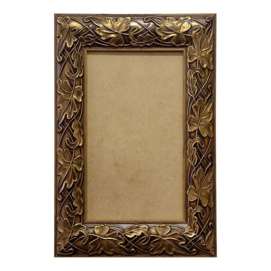 Moldura Personalizada com Gravação de Folhas Ornamentais para Quadros e Fotos com Fundo MDF - 3x1,5