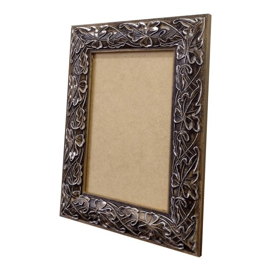 Moldura Personalizada com Gravação de Folhas Ornamentais para Quadros e Fotos com Fundo MDF - 3x1,5