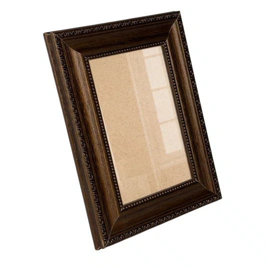 Moldura Personalizada de Madeira Clássica com Detalhes Gravados para Quadros e Fotos com Fundo Mdf e Frente em Acetato - 3,2x1,5