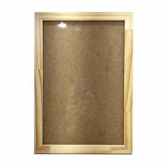 Moldura Personalizada De Pinus Natural para Quadros Decorativos com Fundo MDF e Acetato - 2x1