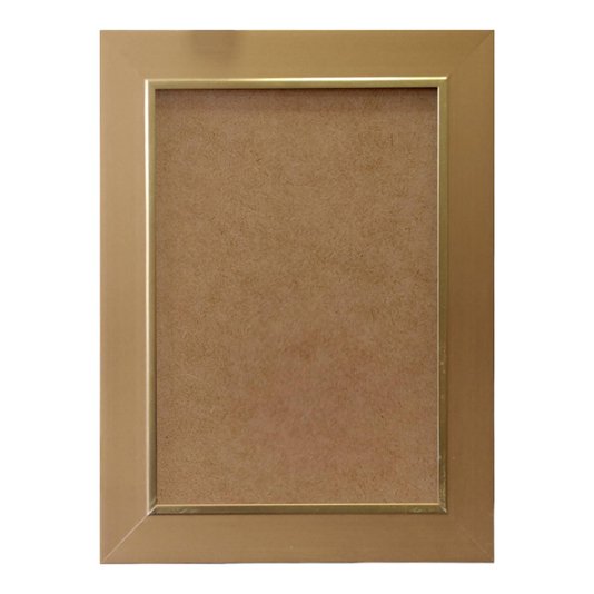 Moldura Personalizada Laqueada Gesso com Filete Dourado para Quadros e Fotos com Fundo MDF - 3x1,5