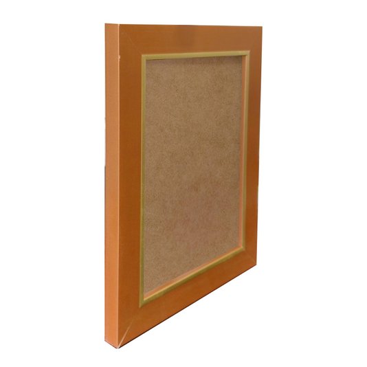 Moldura Personalizada Laqueada Gesso com Filete Dourado para Quadros e Fotos com Fundo MDF - 3x1,5