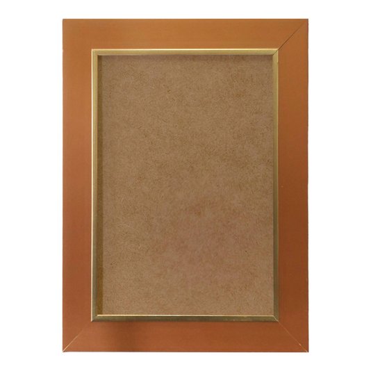 Moldura Personalizada Laqueada Gesso com Filete Dourado para Quadros e Fotos com Fundo MDF - 3x1,5
