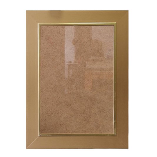 Moldura Personalizada Laqueada Gesso com Filete Dourado para Quadros e Fotos com Fundo MDF e Acetato - 3x1,5